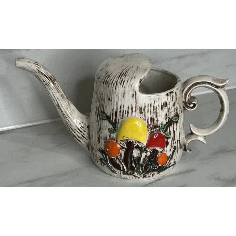 Vintage Arnels Mushroom Watering Can Pot Mid Century Brady Bunch